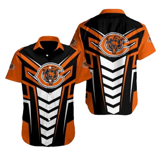 Chicago Bears Art Deco Fanfare Hawaiian Shirt - Moonbestprint