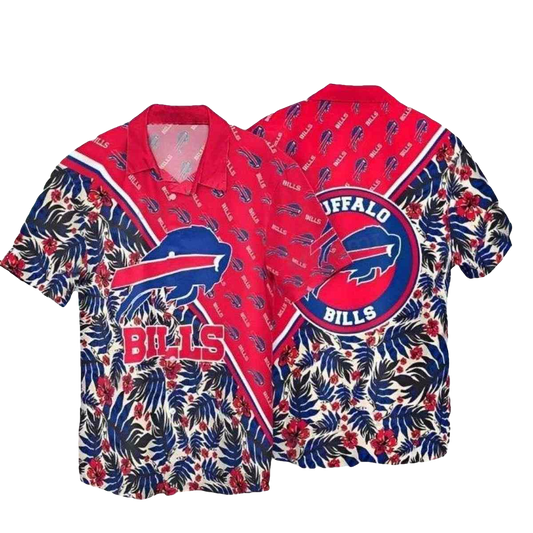 Tropical Flower Pattern Nfl Buffalo Bills Hawaiian Shirt - Moonbestprint
