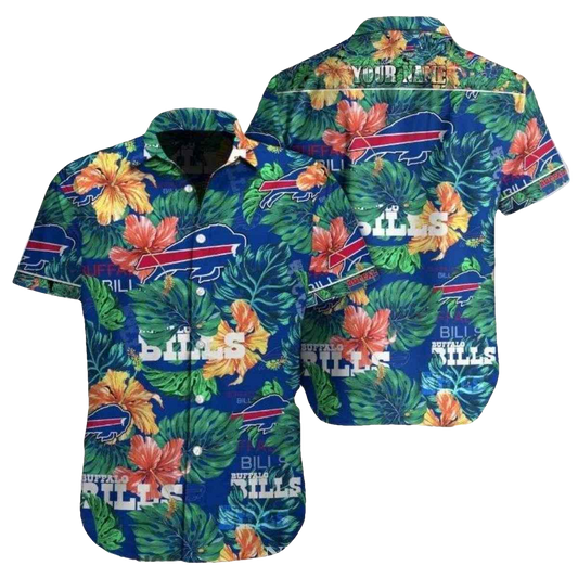 Personalized Buffalo Bills Tropical Jungle Touchdown Hawaiian Shirt - Moonbestprint