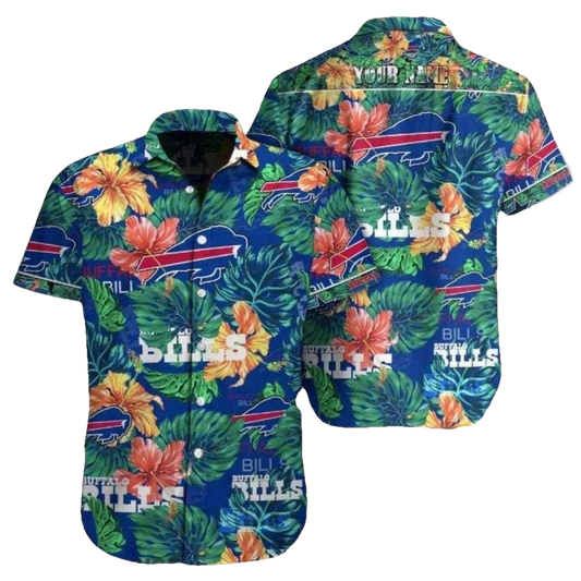 Personalized Buffalo Bills Tropical Jungle Touchdown Hawaiian Shirt - Moonbestprint