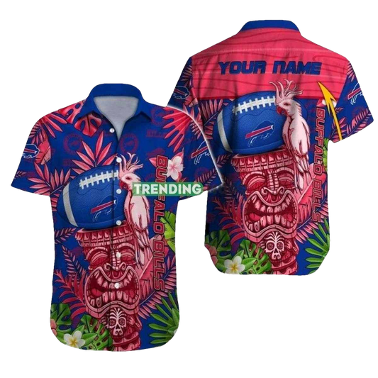 Personalized Buffalo Bills Tribal Tiki Pattern Hawaiian Shirt - Moonbestprint