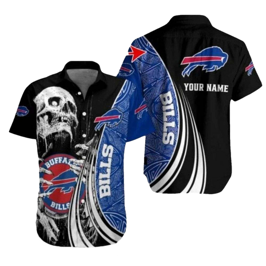 Personalized Buffalo Bills Skeleton Champion Hawaiian Shirt - Moonbestprint