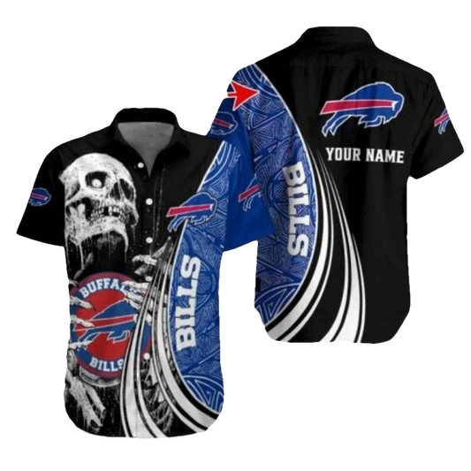 Personalized Buffalo Bills Skeleton Champion Hawaiian Shirt - Moonbestprint