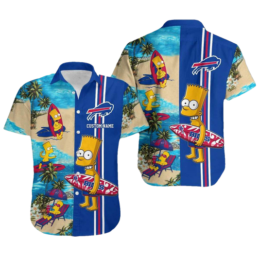Personalized Buffalo Bills Simpsons Surfing Hawaiian Shirt - Moonbestprint