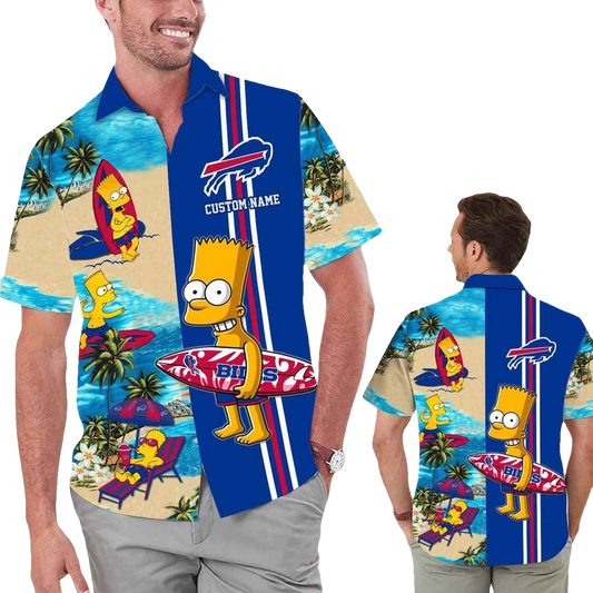Personalized Buffalo Bills Simpsons Surfing Hawaiian Shirt - Moonbestprint