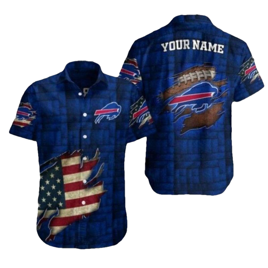 Personalized Buffalo Bills Patriotic Football Hawaiian Shirt - Moonbestprint