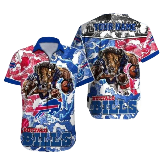 Personalized Buffalo Bills Mascot Waves Graphic Hawaiian Shirt - Moonbestprint