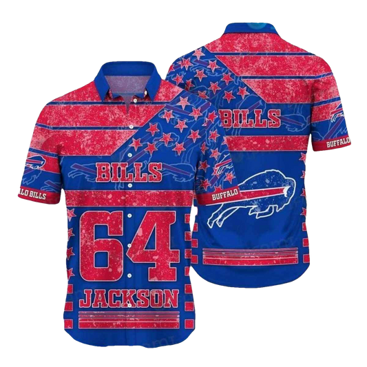 Personalized Buffalo Bills Logo Vintage Red And Blue Pattern Hawaiian Shirt - Moonbestprint