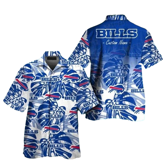 Personalized Buffalo Bills Logo Palm Leaf Hawaiian Shirt - Moonbestprint