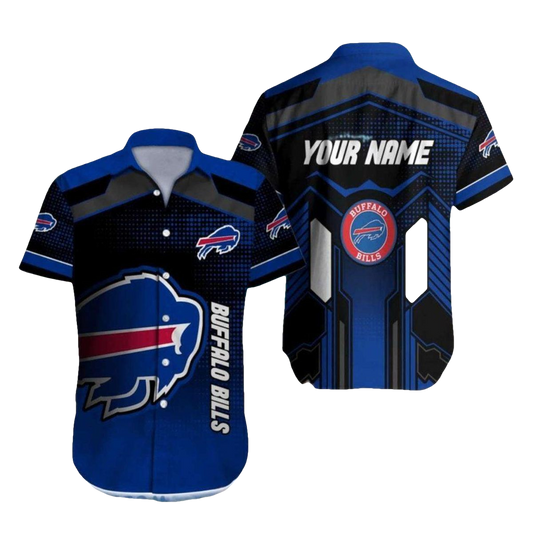 Personalized Buffalo Bills Logo In My Heart Blue Pattern Hawaiian Shirt - Moonbestprint