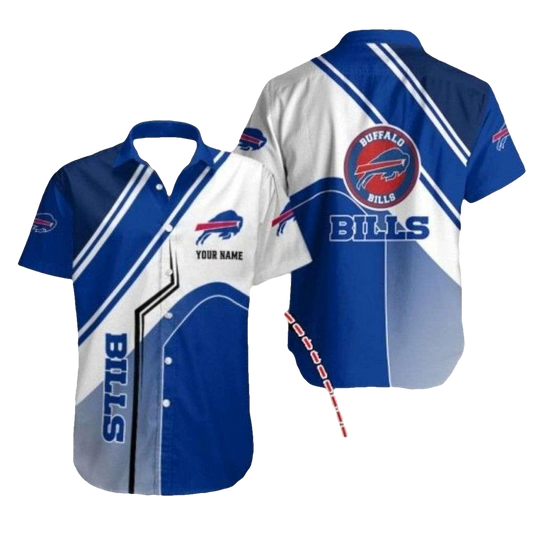 Personalized Buffalo Bills Logo In My Heart White And Blue Hawaiian Shirt - Moonbestprint