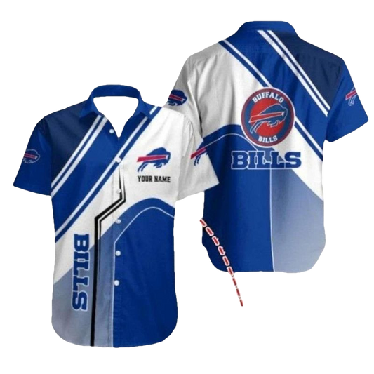 Personalized Buffalo Bills Logo In My Heart White And Blue Hawaiian Shirt - Moonbestprint