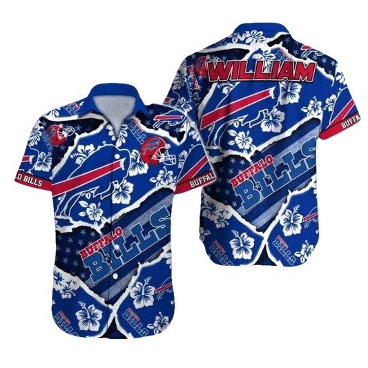 Personalized Buffalo Bills Logo And Hibiscus Lovely Hawaiian Shirt - Moonbestprint