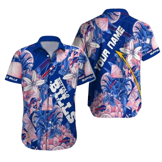 Personalized Buffalo Bills Floral Fanfare Hawaiian Shirt - Moonbestprint