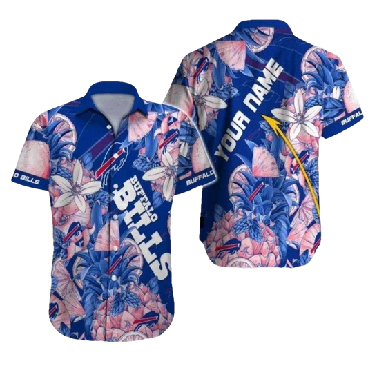 Personalized Buffalo Bills Floral Fanfare Hawaiian Shirt - Moonbestprint