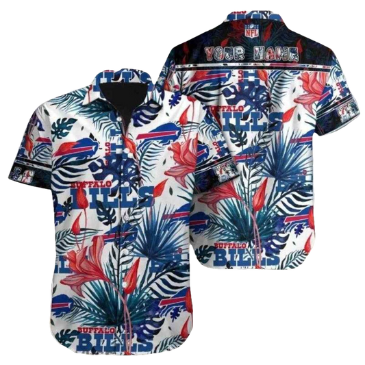 Personalized Buffalo Bills Floral Jungle Game Day Hawaiian Shirt - Moonbestprint