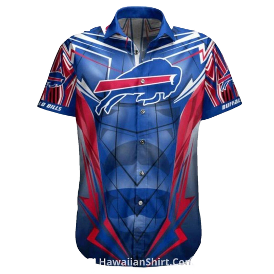 Personalized Buffalo Bills Electric Blue Lightning Hawaiian Shirt - Moonbestprint