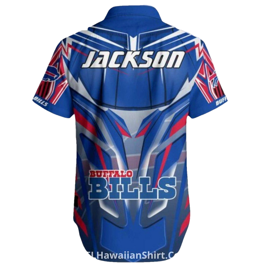 Personalized Buffalo Bills Electric Blue Lightning Hawaiian Shirt - Moonbestprint