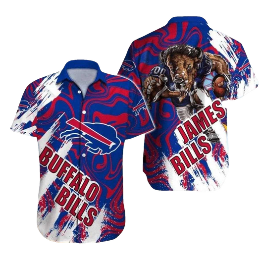 Personalized Buffalo Bills Bold Mascot Beach Hawaiian Shirt - Moonbestprint
