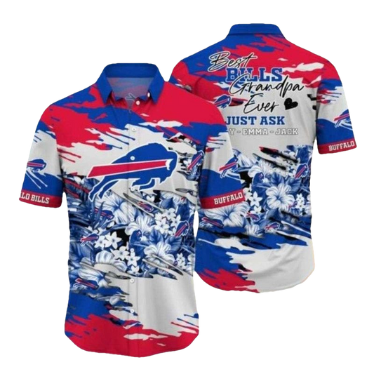Personalized Buffalo Bills Best Bill Grandpa Ever Hawaiian Shirt - Moonbestprint