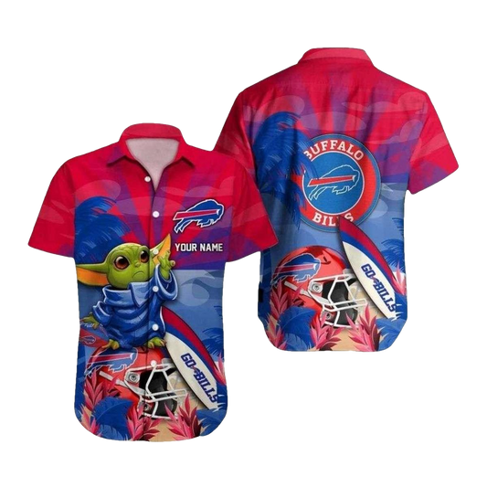 Personalized Buffalo Bills Baby Yoda Hawaiian Shirt - Moonbestprint