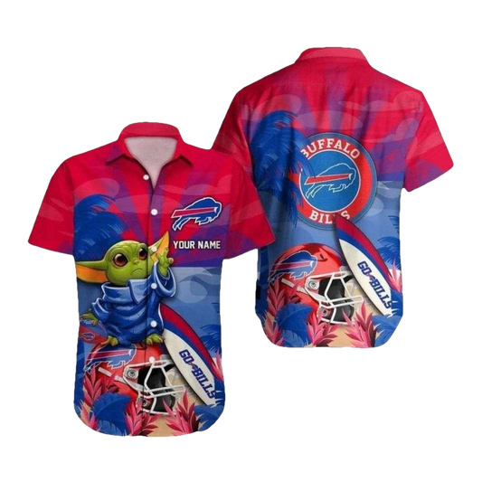 Personalized Buffalo Bills Baby Yoda Hawaiian Shirt - Moonbestprint