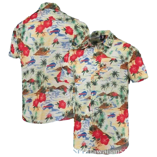 Island Hibiscus And Buffalo Bills Logo Hawaiian Shirt - Moonbestprint