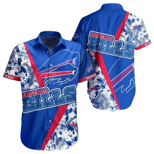 Buffalo Bills White And Blue Floral Tropical Style Hawaiian Shirt - Moonbestprint