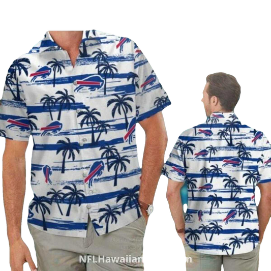 Buffalo Bills Tropical Palm Tree And Logo Hawaiian Shirt - Moonbestprint