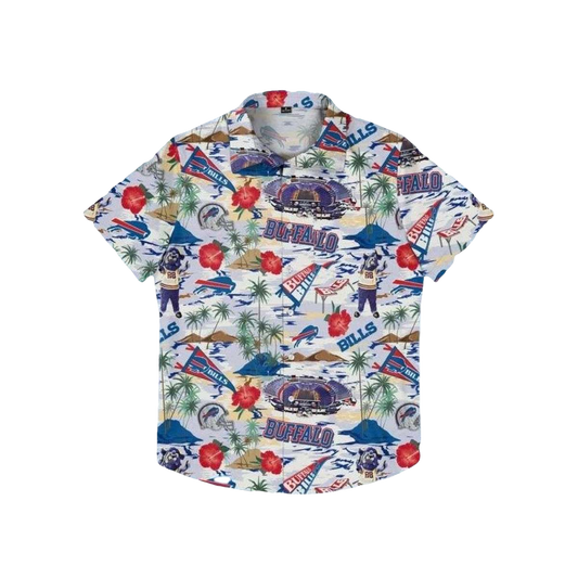 Buffalo Bills Tropical Stadium And Hibiscus Hawaiian Shirt - Moonbestprint
