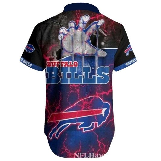 Buffalo Bills Torn Hand And Electric Blue Hawaiian Shirt - Moonbestprint