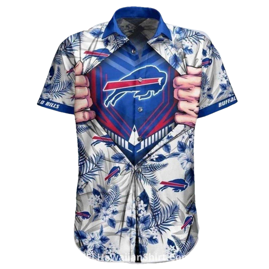 Buffalo Bills Superhero Reveal Floral Hawaiian Shirt - Moonbestprint