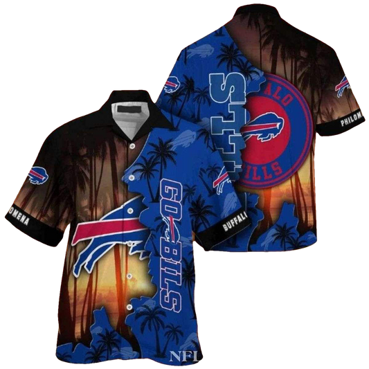 Buffalo Bills Sunset Goals Hawaiian Shirt - Moonbestprint