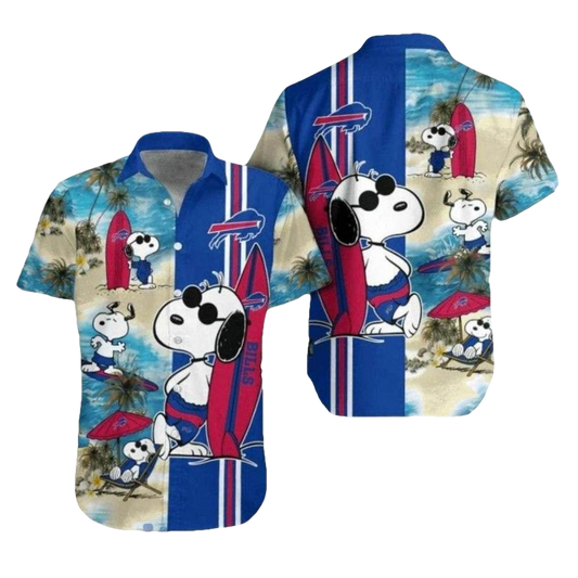 Buffalo Bills Snoopy Surfing Summer Beach Hawaiian Shirt - Moonbestprint