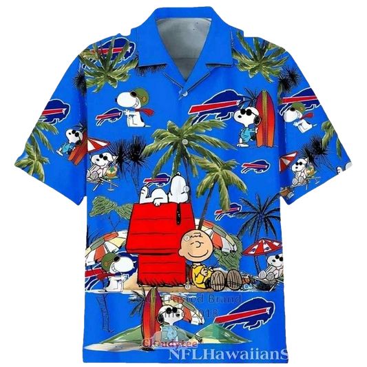 Buffalo Bills Snoopy Character Cartoon Beach Vibes Hawaiian Shirt - Moonbestprint