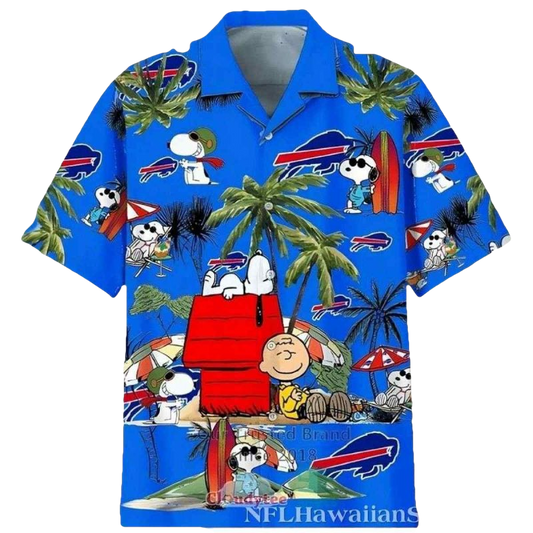 Buffalo Bills Snoopy Character Cartoon Beach Vibes Hawaiian Shirt - Moonbestprint