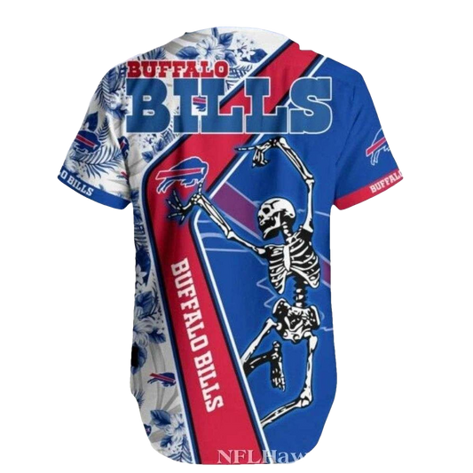 Buffalo Bills Skeleton Cheer On The Bills In Tropical Fashion Hawaiian Shirt - Moonbestprint