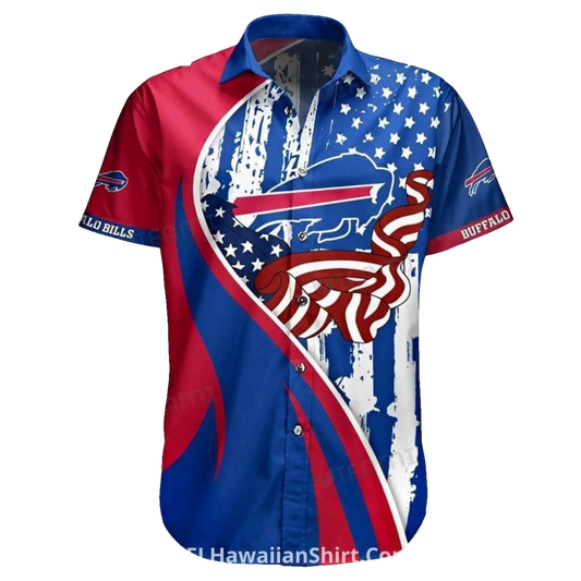 Buffalo Bills Red White And Blue Distressed Flag Hawaiian Shirt - Moonbestprint