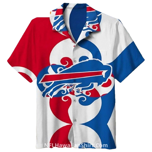 Buffalo Bills Red And Blue Wave Pattern Casual Hawaiian Shirt - Moonbestprint