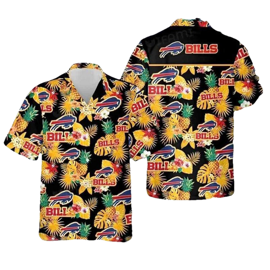 Buffalo Bills Pineapple Pattern Best Beach Gift Hawaiian Shirt - Moonbestprint