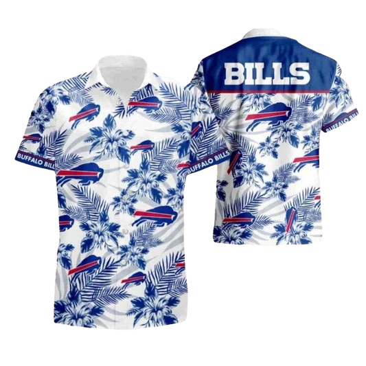 Buffalo Bills Paradise Blue Floral Hawaiian Shirt - Moonbestprint