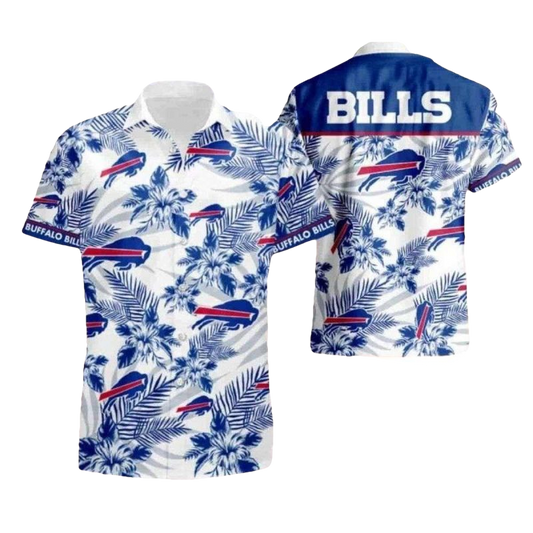 Buffalo Bills Paradise Blue Floral Hawaiian Shirt - Moonbestprint
