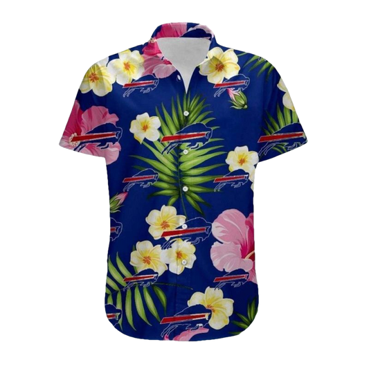 Buffalo Bills Palm Tree And Blue Theme Hawaiian Shirt - Moonbestprint