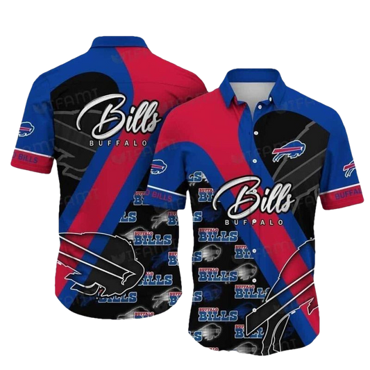 Buffalo Bills Multi Logo Hawaiian Shirt - Moonbestprint