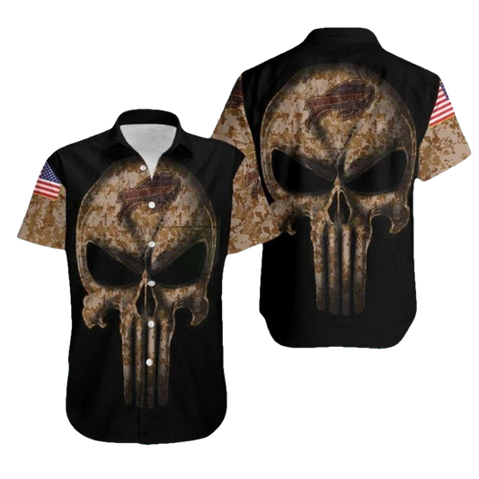 Buffalo Bills Military Skull Camo Hawaiian Shirt - Moonbestprint