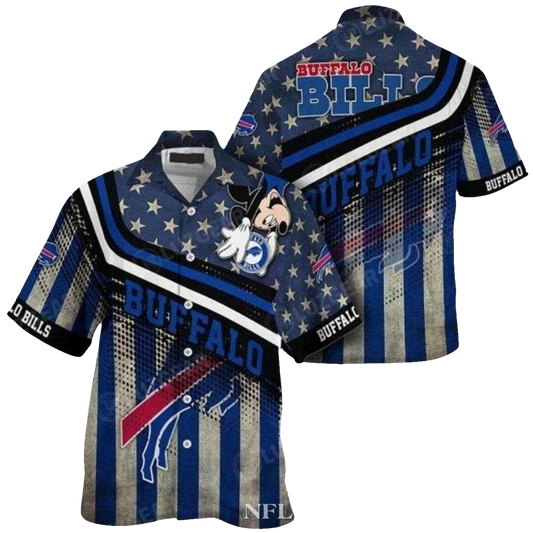 Buffalo Bills Mickey Mouse Patriotic Hawaiian Shirt - Moonbestprint