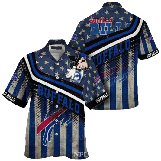 Buffalo Bills Mickey Mouse Patriotic Hawaiian Shirt - Moonbestprint