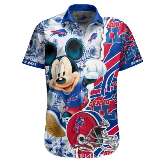 Buffalo Bills Mickey Helmet Graphic Hawaiian Shirt - Moonbestprint