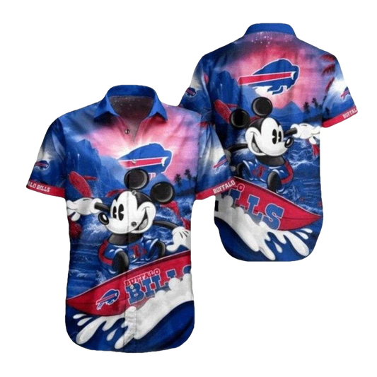 Buffalo Bills Mickey Character Surfing Hawaiian Shirt - Moonbestprint