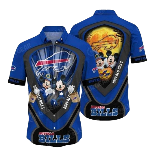 Buffalo Bills Mickey And Minnie Halloween Hawaiian Shirt - Moonbestprint